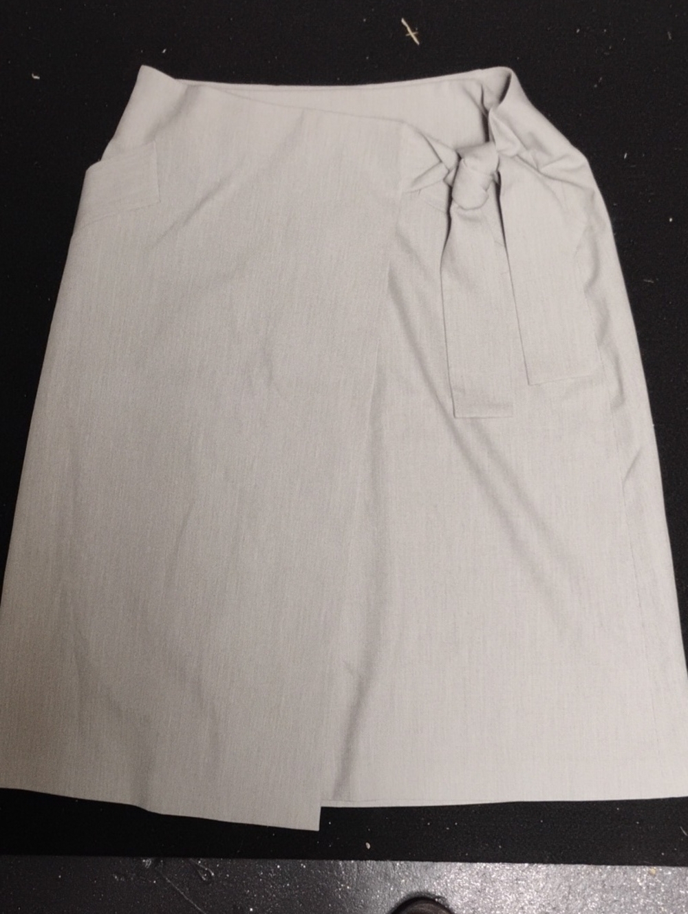 Banana Republic Light Gray Tie-Waist Pencil Skirt